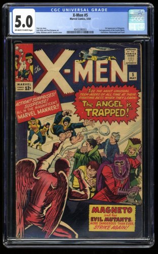X-Men #5 CGC VG/FN 5.0 3rd Appearance Magneto! 2nd Scarlet Witch!