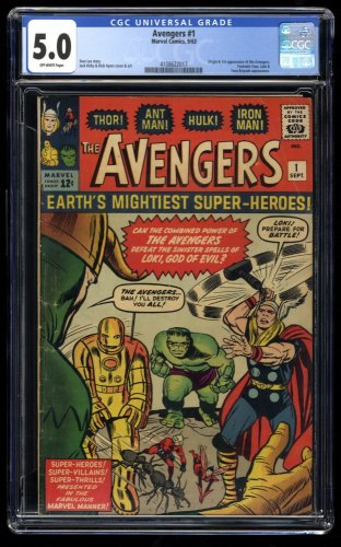 Avengers #1 CGC VG/FN 5.0 Thor Captain America Iron Man Hulk 1st Appearance!