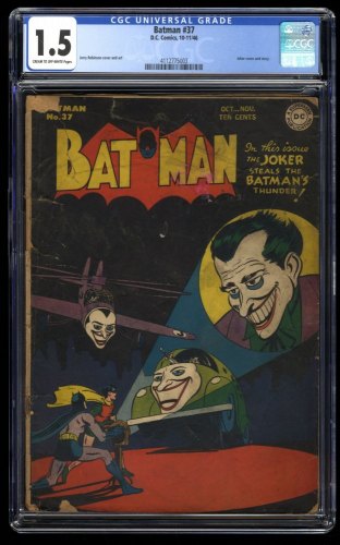 Batman #37 CGC FA/GD 1.5 Classic Joker Cover and Story!