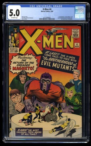 X-Men #4 CGC VG/FN 5.0 Off White 1st Appearance Scarlet and Qucksilver!