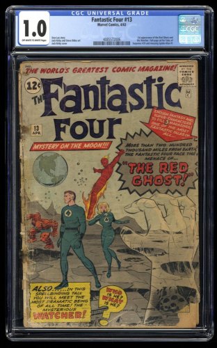 Fantastic Four #13 CGC Fair 1.0 Off White to White 1st Watcher and Red Ghost!