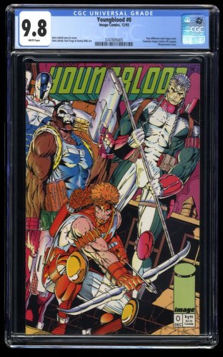 Cover Scan: Youngblood #0 CGC NM/M 9.8 White Pages Rob Liefeld Story and Cover! - Item ID #214314
