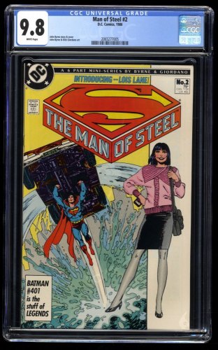 Man of Steel #2 CGC NM/M 9.8 White Pages Superman Appearance!