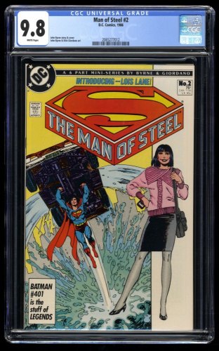 Cover Scan: Man of Steel #2 CGC NM/M 9.8 White Pages Superman Appearance! - Item ID #214418