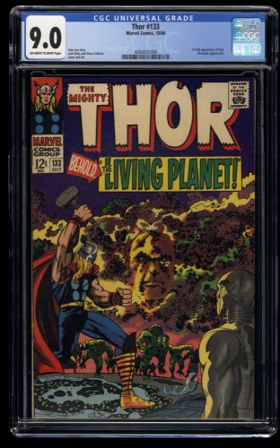 Thor #133 CGC VF/NM 9.0 1st Appearance Ego Living Planet! Jack Kirby!