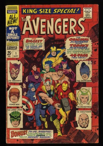 Avengers Annual #1 VG 4.0 Thor Iron Man Captain America New Line-Up!