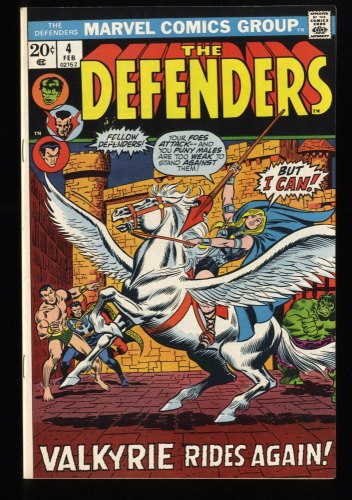 Cover Scan: Defenders #4 VF+ 8.5 1st Appearance Barbara Norris as Valkyrie! - Item ID #215180