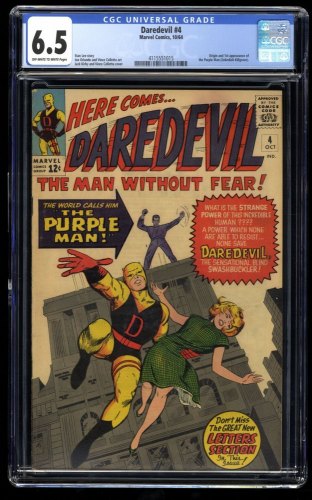 Daredevil #4 CGC FN+ 6.5 1st Appearance Killgrave, the Purple Man!