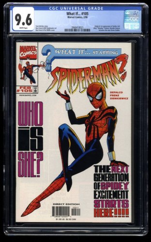 What If? #105 CGC NM+ 9.6 White Pages 1st Appearance Spider-Girl!