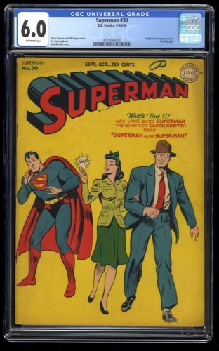 Superman #30 CGC FN 6.0 Off White 1st Appearance Mr. Mxyztplk!