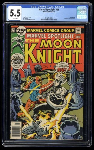 Cover Scan: Marvel Spotlight #29 CGC FN- 5.5 White Pages 2nd Solo Moon Knight! - Item ID #221847