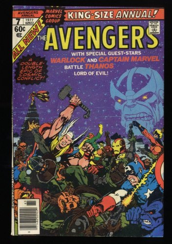Avengers Annual #7 FN+ 6.5 Thanos Death of Adam Warlock!