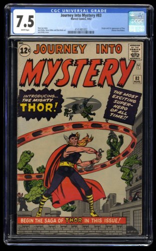 Journey Into Mystery #83 CGC VF- 7.5 White Pages 1st Appearance Thor!