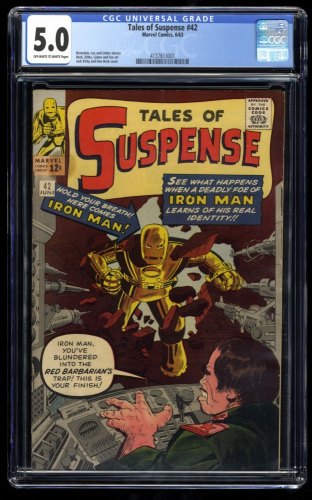 Tales Of Suspense #42 CGC VG/FN 5.0 Off White to White 4th Appearance Iron Man!