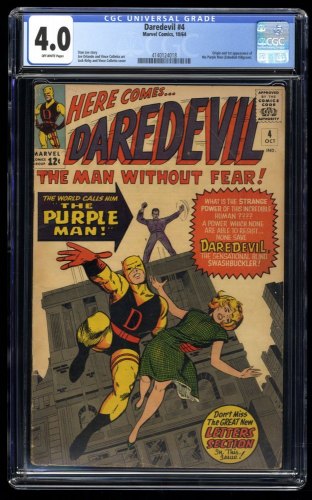 Daredevil (1964) #4 CGC VG 4.0 1st Appearance Killgrave, the Purple Man!