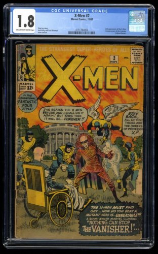 X-Men #2 CGC GD- 1.8 Cream To Off White 1st App Vanisher! 2nd App X-Men!