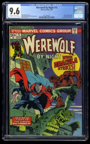 Cover Scan: Werewolf By Night #15 CGC NM+ 9.6 Dracula Appearance! Mike Ploog Cover Art! - Item ID #227654