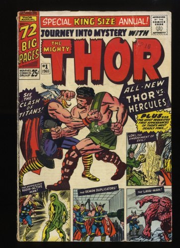 Cover Scan: Journey Into Mystery Annual #1 VG- 3.5 Thor 1st Hercules!! - Item ID #228163