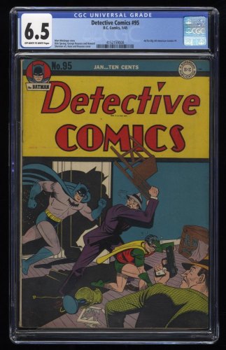 Detective Comics (1937) #95 CGC FN+ 6.5 Off White to White Batman and Robin!