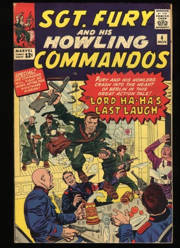 Sgt. Fury and His Howling Commandos #4 FN+ 6.5 1st Appearance Pam Hawley!