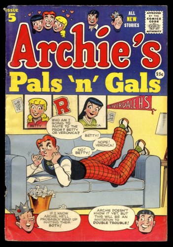 Archie's Pals 'n' Gals #5 FN- 5.5 The Student Wince! George Frese Cover Art!
