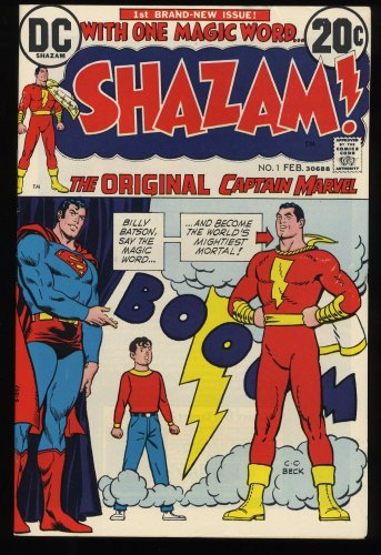 Shazam! (1973) #1 VF+ 8.5 Origin and Return Captain Marvel! C. C. Beck Cover!