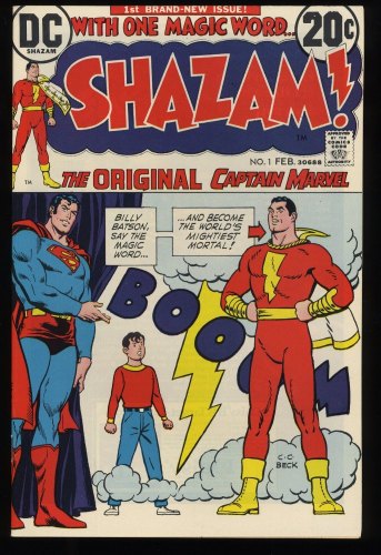 Shazam! (1973) #1 VF/NM 9.0 Origin and Return Captain Marvel! C. C. Beck Cover!