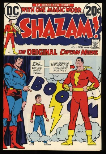 Shazam! #1 NM 9.4 Origin and Return Captain Marvel! C. C. Beck Cover!