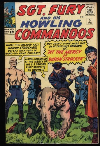 Sgt. Fury and His Howling Commandos #5 FN+ 6.5 1st Baron Strucker!