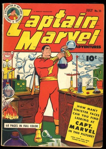 Captain Marvel Adventures #25 VG/FN 5.0 C.C. Beck Cover! Al Liederman Art!