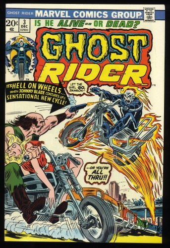 Cover Scan: Ghost Rider (1973) #3 NM- 9.2 Hell on Wheels! Hellstorm! Stan Lee! - Item ID #231479