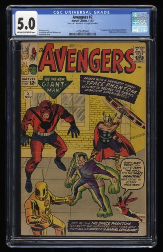 Avengers (1963) #2 CGC VG/FN 5.0 Signed Stan Lee!