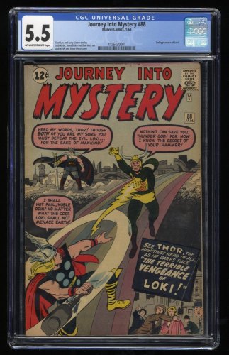 Journey Into Mystery #88 CGC FN- 5.5 2nd Appearance Loki! Thor!
