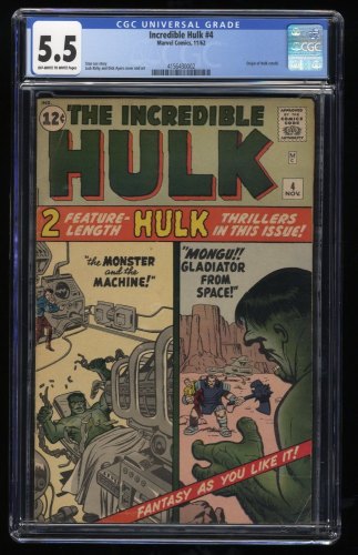 Incredible Hulk (1962) #4 CGC FN- 5.5 Off White to White Origin Retold!