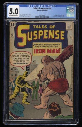 Tales Of Suspense #40 CGC VG/FN 5.0 Off White to White 2nd Appearance Iron Man!