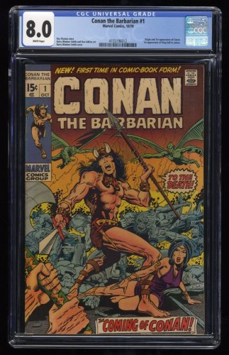 Conan The Barbarian (1970) #1 CGC VF 8.0 White Pages Origin and 1st Appearance!