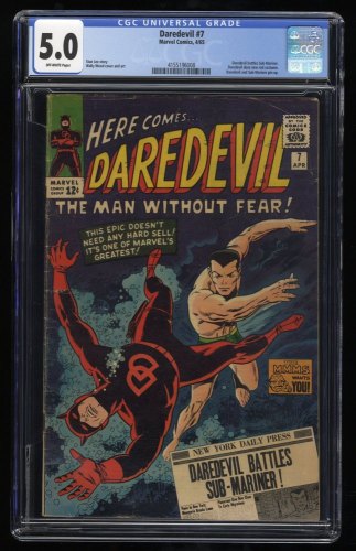 Daredevil #7 CGC VG/FN 5.0 Off White 1st New Red Costume!