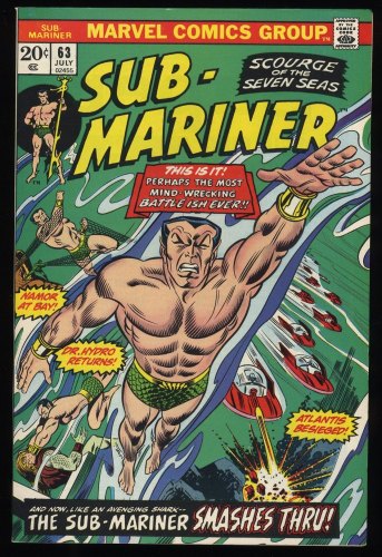 Cover Scan: Sub-Mariner #63 NM 9.4 Dr. Hydro Appearance! And the Seas Shall Explode! - Item ID #234440
