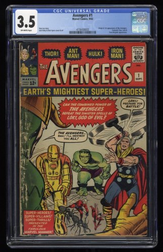 Avengers (1963) #1 CGC VG- 3.5 Thor Captain America Iron Man Hulk Appearances!