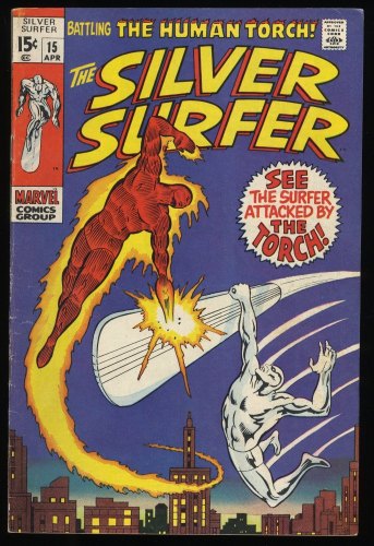 Silver Surfer #15 VG/FN 5.0 Vs Human Torch!  1st Flying Dutchman!