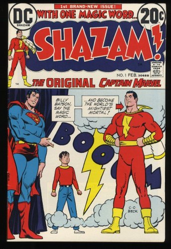 Cover Scan: Shazam! #1 VF+ 8.5 Origin and Return Captain Marvel! C. C. Beck Cover! - Item ID #235855