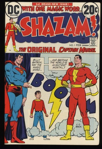 Shazam! #1 VF 8.0 Origin and Return Captain Marvel! C. C. Beck Cover!