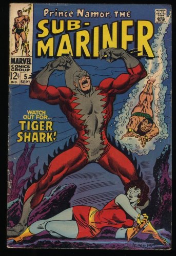 Cover Scan: Sub-Mariner #5 VG/FN 5.0 1st Appearance Tiger Shark! Roy Thomas! - Item ID #236708
