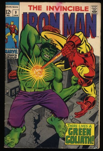 Cover Scan: Iron Man #9 FN- 5.5 Incredible Hulk Appearance! Mandarin! 1969! - Item ID #236709