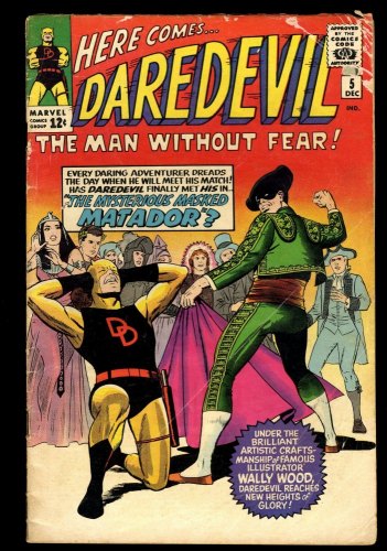 Daredevil #5 VG- 3.5 1st Appearance of Matador! Stan Lee!