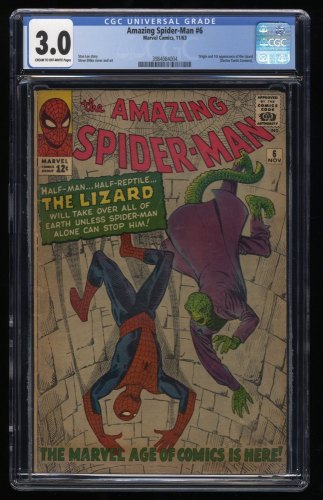 Amazing Spider-Man #6 CGC GD/VG 3.0 Cream To Off White 1st Appearance Lizard!