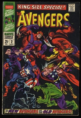 Avengers Annual #2 FN+ 6.5 1st Appearance Scarlet Centurion Buscema Cover!