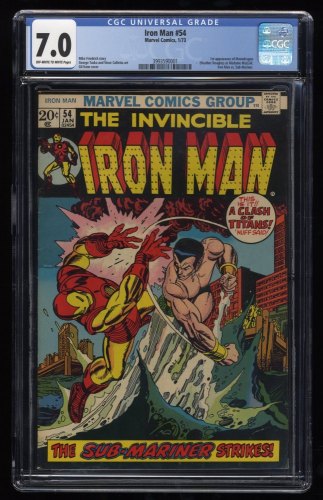 Cover Scan: Iron Man #54 CGC FN/VF 7.0 1st Appearance Moondragon! Marvel! Gil Kane Cover! - Item ID #238564