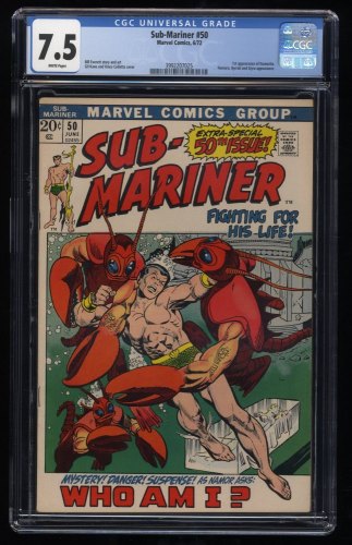 Cover Scan: Sub-Mariner #50 CGC VF- 7.5 White Pages 1st Appearance Namorita Gil Kane Cover! - Item ID #238752