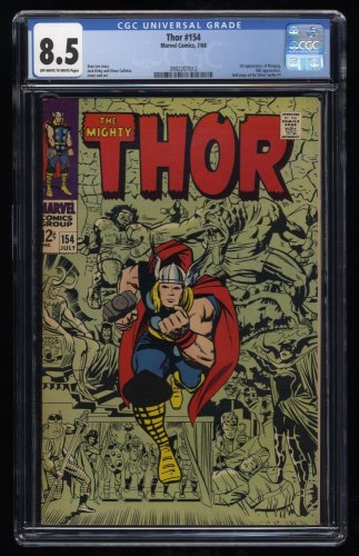 Thor #154 CGC VF+ 8.5 Off White to White 1st Appearance Mangog!